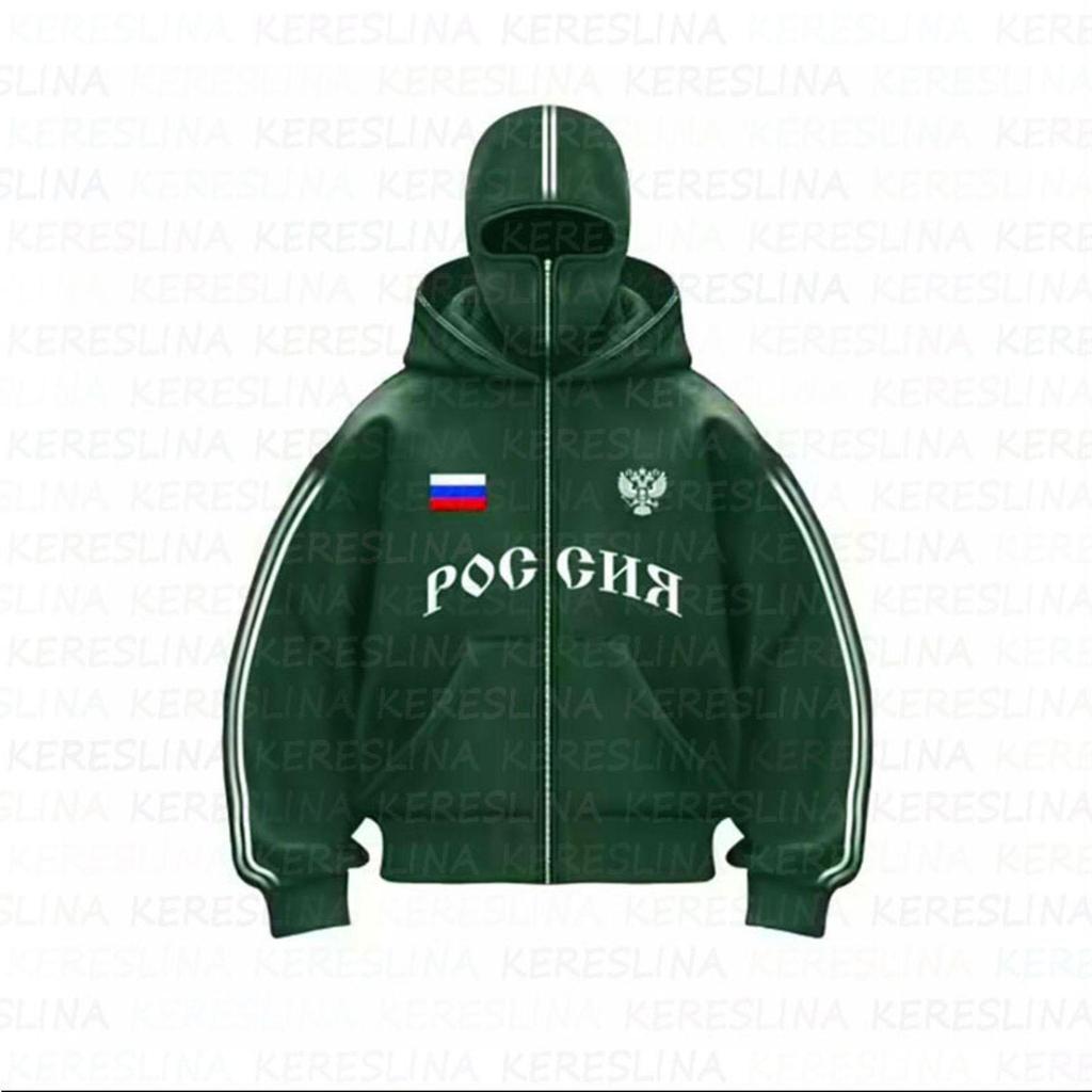 2025 Trendy Double Zipper Y2K Double Hoodie Unisex Jacket with POG GHB Print - European & American Style