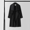 Men's Asymmetrical Long Cashmere Coat with Stand Collar and Belt - Plus Size, Loose Fit Outerwear for Autumn and Winter.