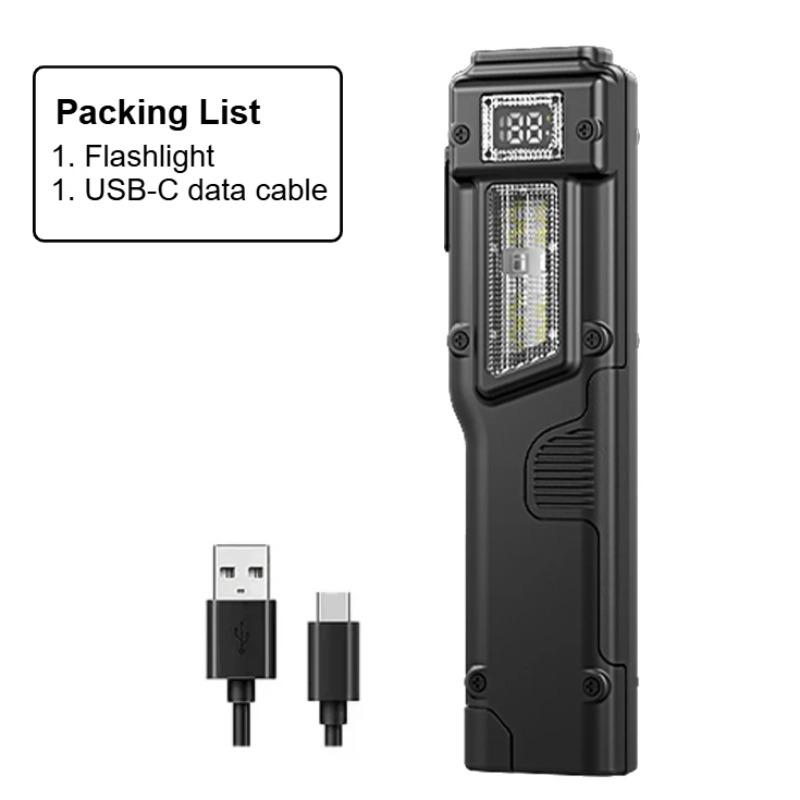 Rechargeable LED Flashlight W/ Side & Clip Multiple Modes Pocket EDC Torch for Camping Hiking Outdoor Inspection,Gift Idea