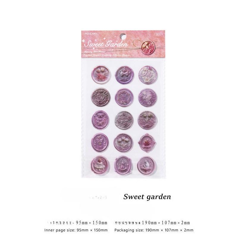 18pcs/20pcs Bag Wax Seals Stamp Sticker for Kid Vintage European Style Candy Color Sticker for Children DIY Decroative Scrapbook