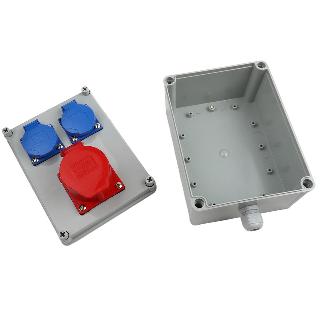 Wall Distributor Sockets Distribution Box 220-250V 16A Outdoor Waterproof ABS Plastic IP44 for Construction Power Distribution