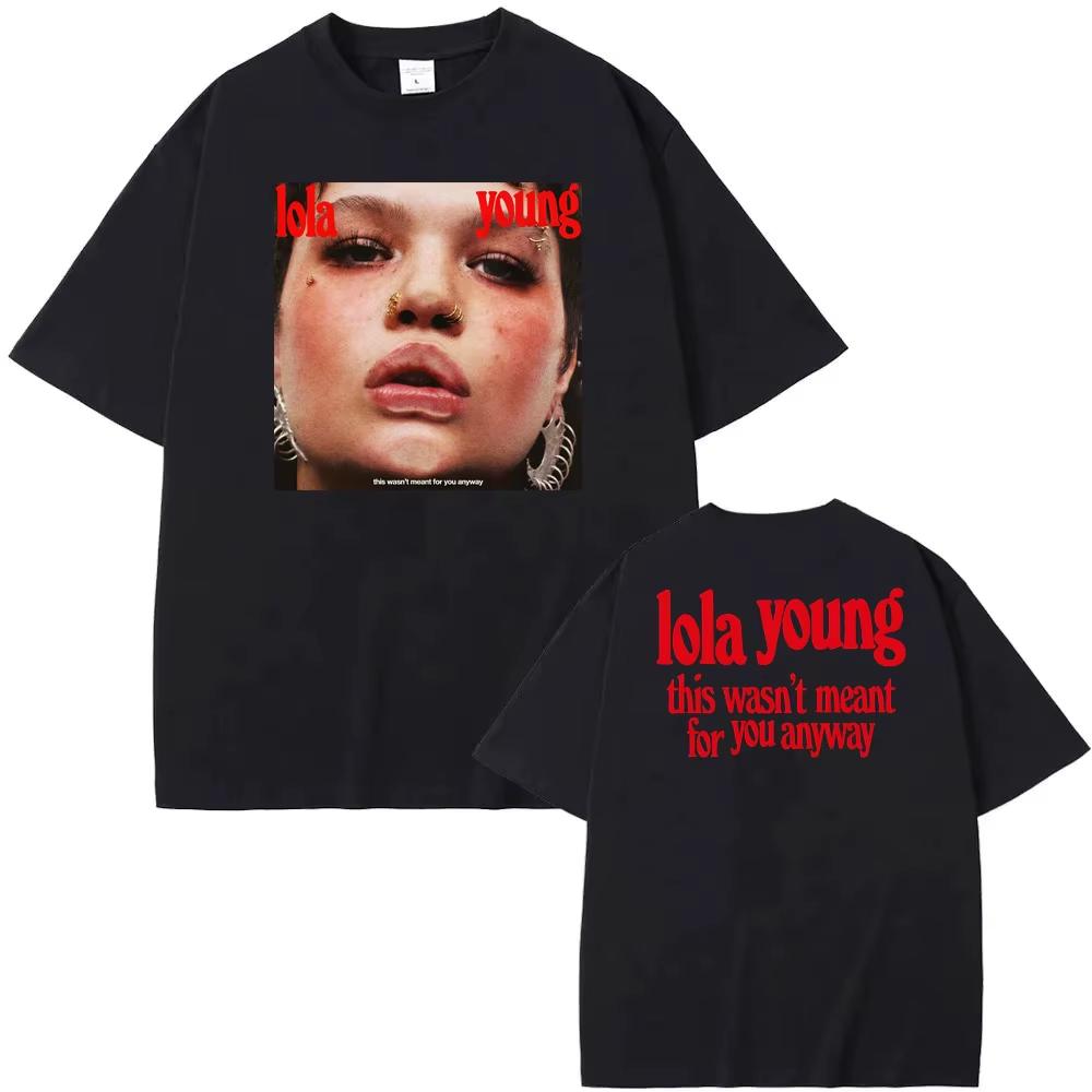 2026 Лето Хлопок Мода Трендовая Футболка LOLA YOUNG Новый Хип-хоп Рэпер Футболка Уличный Хип-хоп Рэпер Короткий рукав Круглый вырез Футболки Топ 4XL