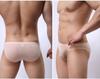 Men's Ice Silk Triangle Briefs: Transparent, Sexy, Solid Color, Loose Waistband.