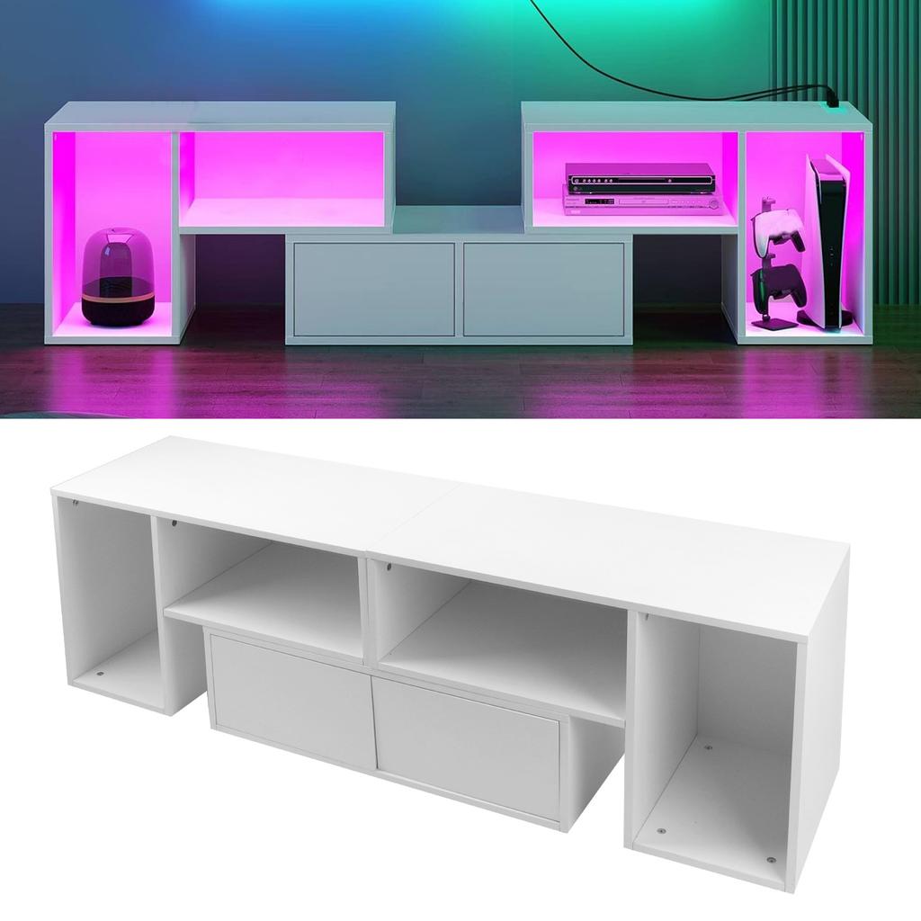 Board TV Stand Board TV Cabinet Stand Panel Set with LED Light Drawer Living Room Home Furniture Living Room Board TV Cabinet