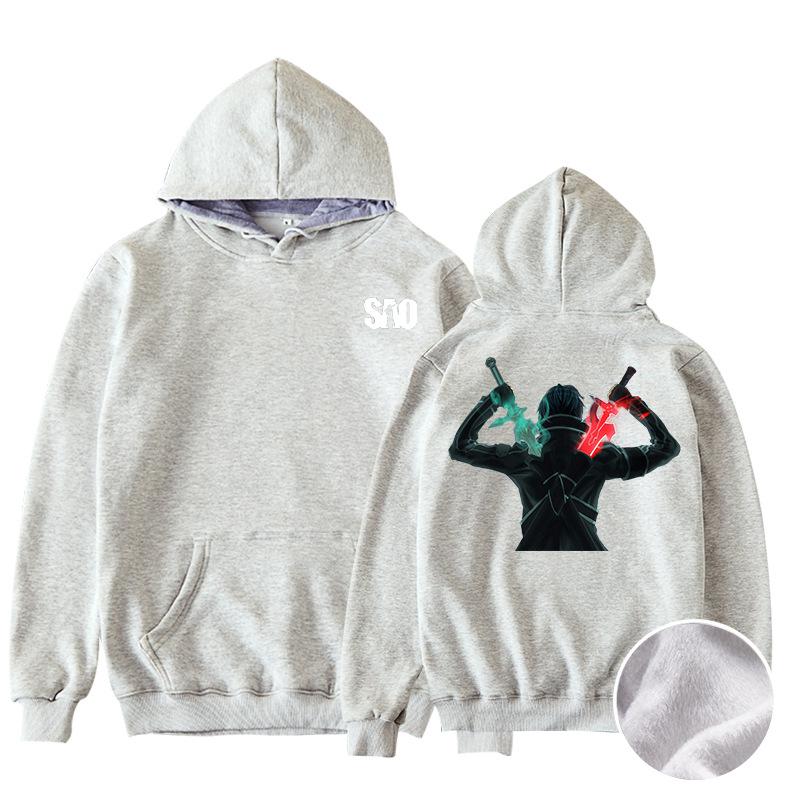 Sword Art Online Loose Fit Hooded Pullover Sweatshirt - Korean Street Style, Long Sleeve, New Collection