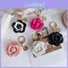 Stylish Leather Tea Flower Car Keyring Adorable Floral Bag Hanging Decoration