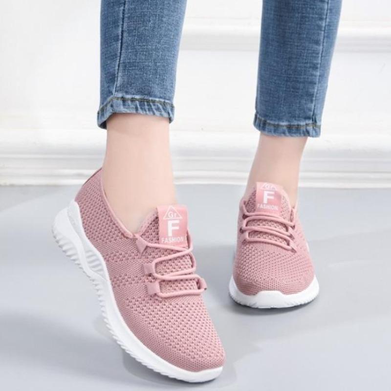 Women Breathable Soft Sole Comfort Casual Fashion Flying Trend Running Sneakers Lightweight Slip On Shoes