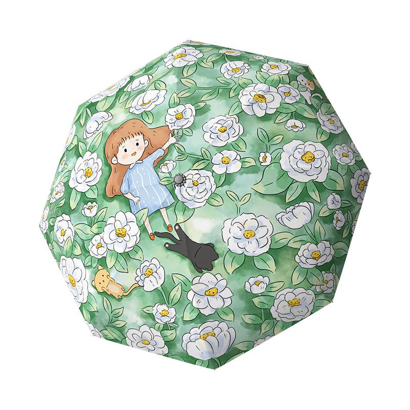 Children's umbrellas for students to go to school Boys and girls Manual folding umbrellas Large thickened reinforced windproof umbrellas