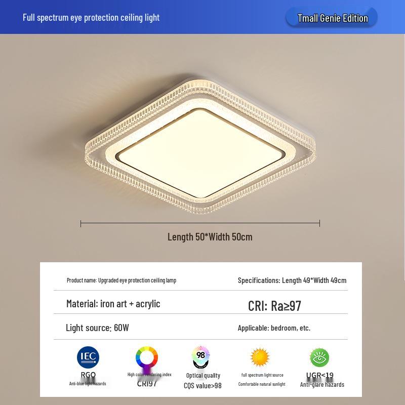 2025 Modern LED Crystal Ceiling Light for Master Bedroom - Minimalist Luxury Design