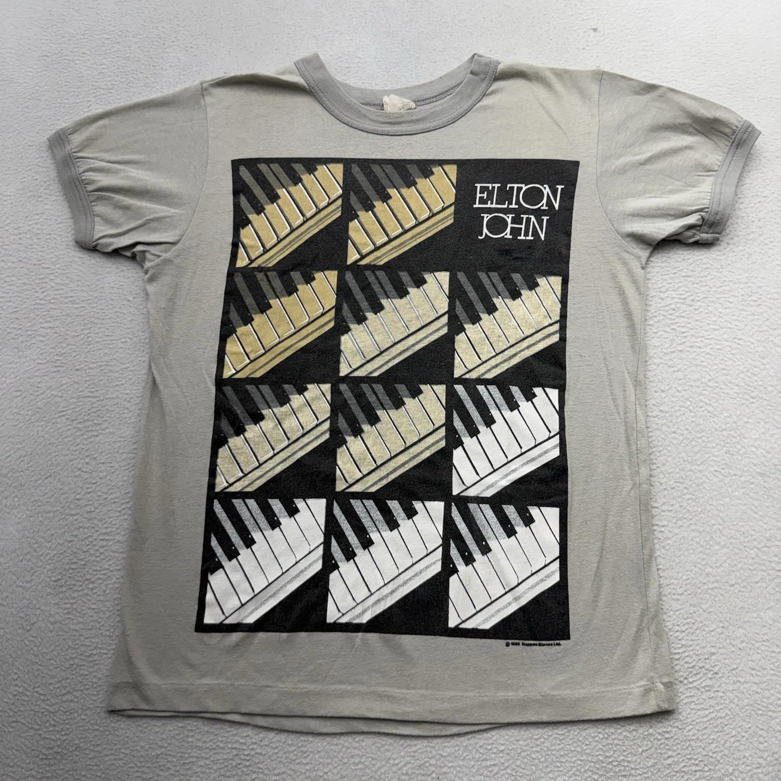 винтажная футболка Elton John World Tour 86/87 1986 1987 M Средняя футболка Racer ICE ON FIRE XL