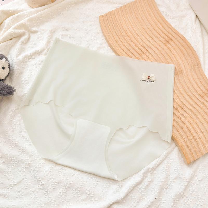 Women's Summer Ultra Thin Ice Silk Naked Feeling No Trace Skin High Shot in The Waist Triangle Briefs