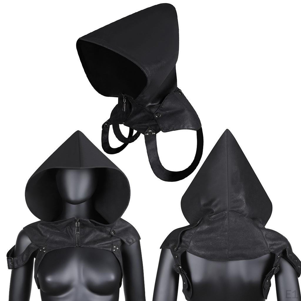 Punková gotická steampunková čepice s kapucí a kapucí s nastavitelnými ramínky