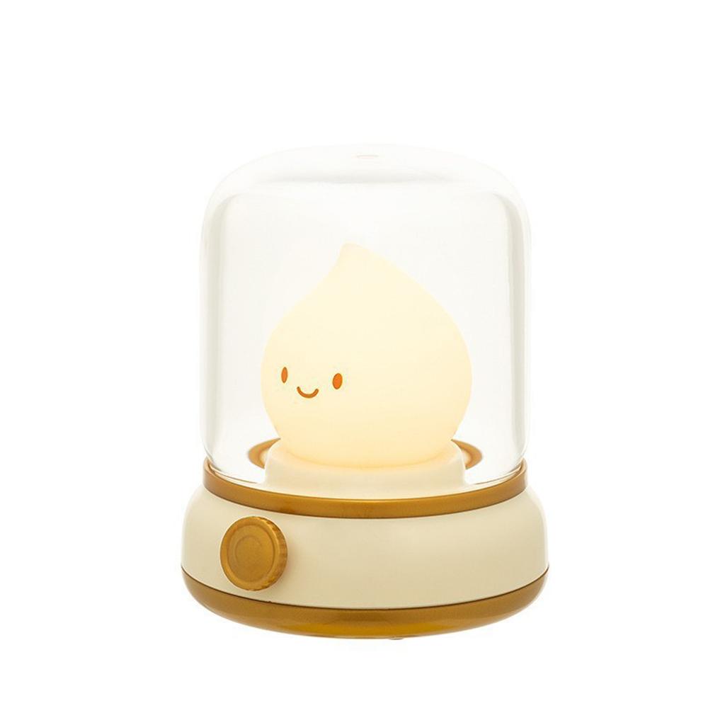 Cute Chibi Flame Lamp, Anime Cozy Lights, Retro Rechargeable Night Light, Decor, Cute Desk Accessories, Gifts.