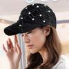 1pc of Four-Leaf Flower Pearl Hat for Women, Stylish And Versatile with Pearl And Rhinestone Mesh, Adjustable Summer Baseball Cap