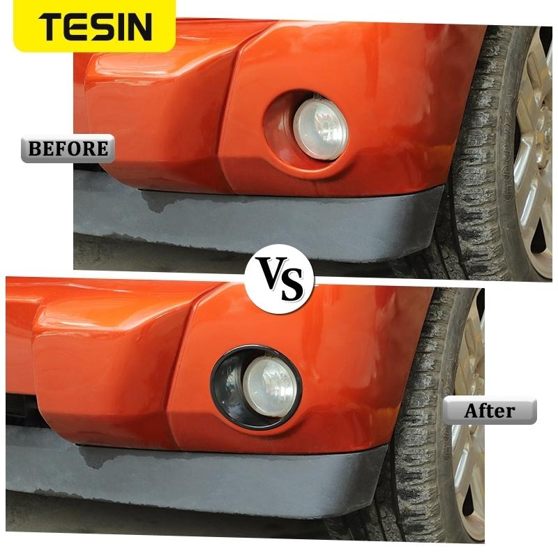 TESIN Car Front Fog Light Lamp Decoration Cover Trim Stickers For Dodge Nitro 2007 2008 2009 2010 2011 2012 Exterior Accessories
