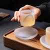 Bamboo Section Glass Tea Master Cup Personal Gongfu Tea Set Chinese Style Handmade Ceramic Cup Gift for Men Women