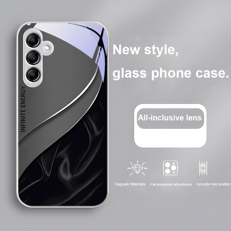 Glass Phone Case For Samsung Galaxy A01 A02 A03 Core A04 A14 4G 13 54 34 31 20 25 23 22 5G S21 Ultra S20 Smooth Rose Red