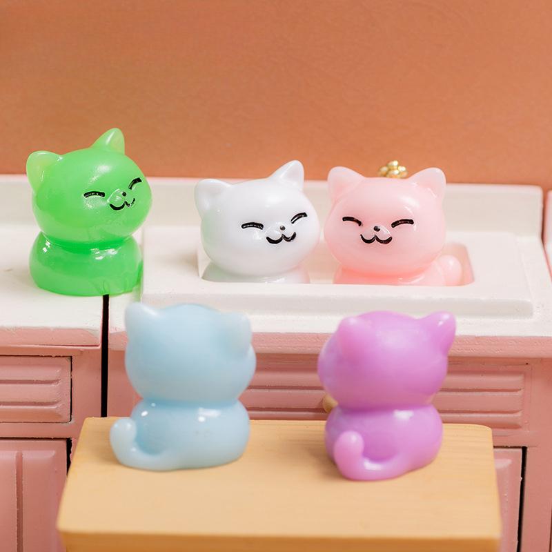 Mikro-Landschafts-Harz-Ornament, Cartoon-süße kleine orange Katze, Tier-Ornament, Desktop-Auto-Kätzchen-Ornament, Zubehör