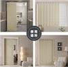 Beige Blackout 100cm Wide X 110cm Set of Thermal Cold Energy Solid Living Machine Washable Curtains, Long, 2, Foldable, Insulation, Protection,