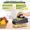 Multifunctional Vegetable Chopper 7 Blades Professional Onion Dicer Salad Container Potato Carrot Garlic Essential Kitchen Tool Gray
