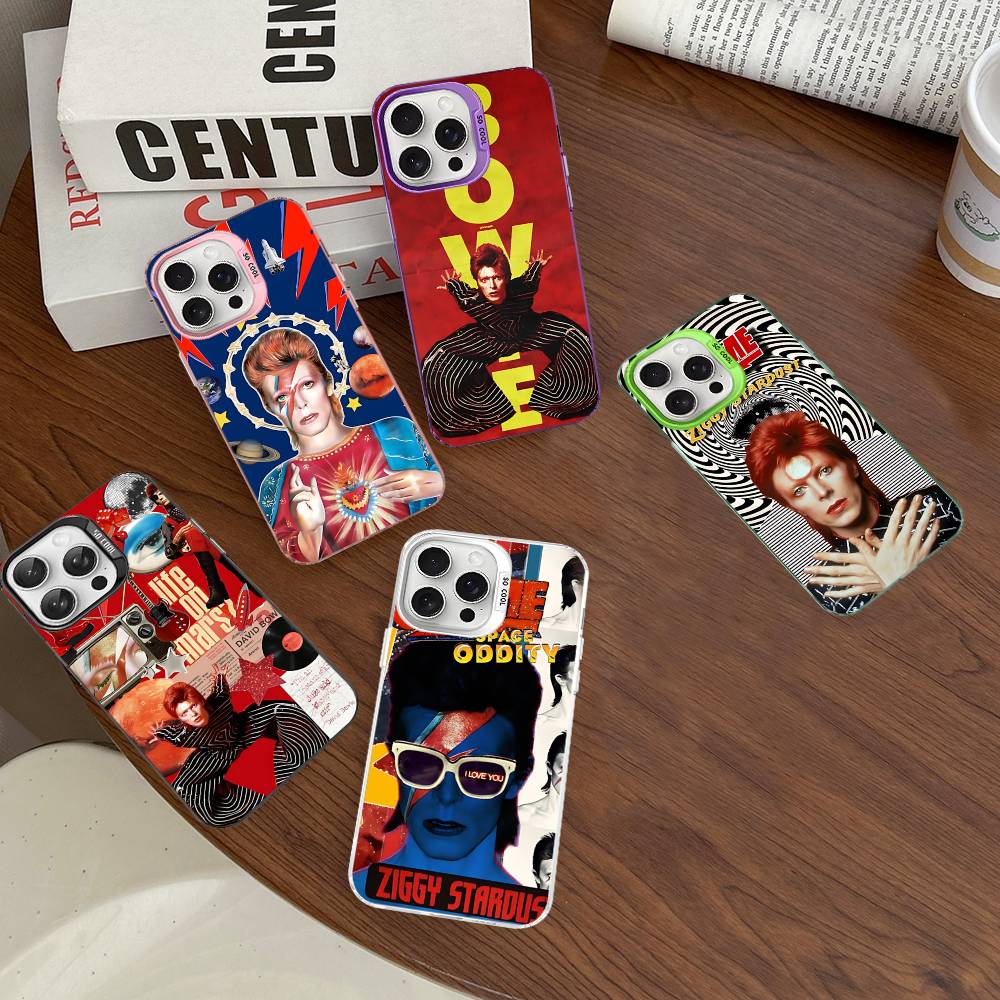 Classic D-DavidS Singer B-BowieS Phone Case For IPhone 17 16 15 14 11 12 13 Pro Max Pro Plus Colored Silver Cover