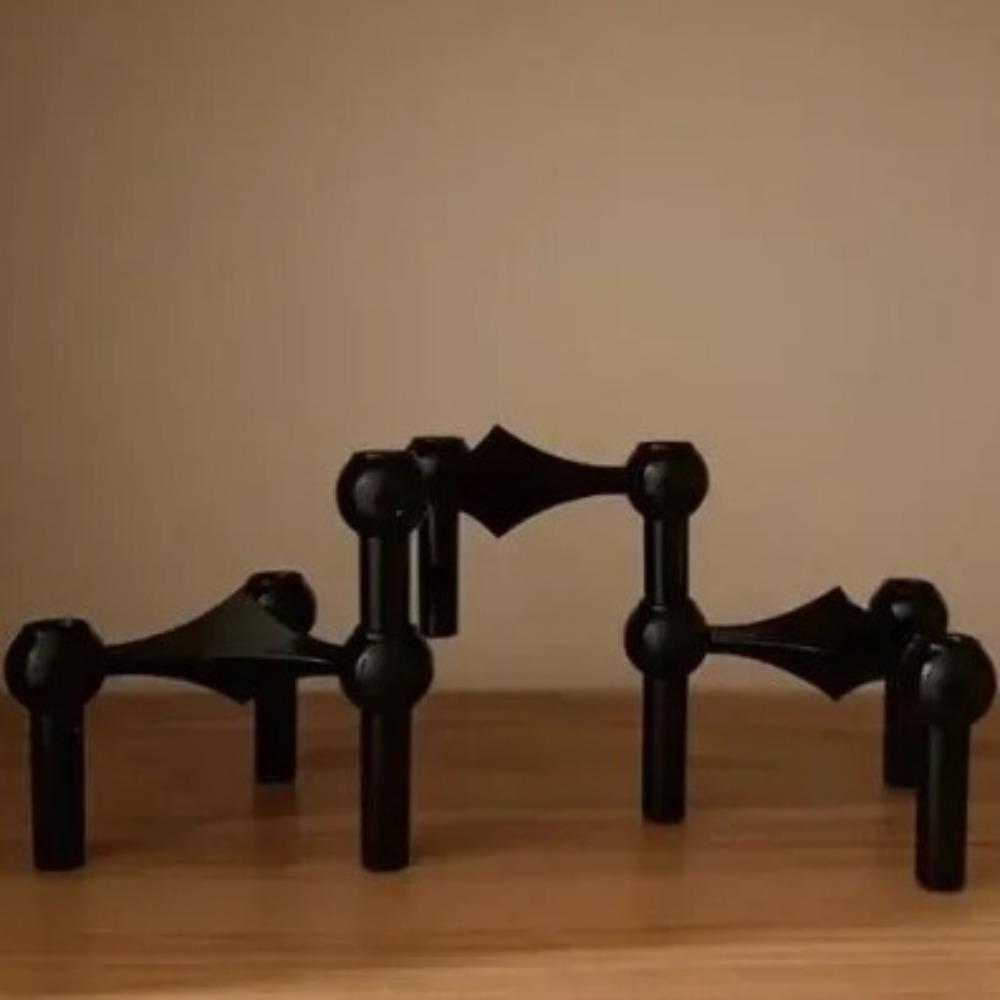 Nordic Candle Holder Metal Molecular Structure Triangle Candlestick Vintage Candle Stand  Gift