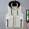 Plus Size L-5XL Fashion Winter Sleeveless Jackets Man Thick Black Outerwears Men's Warm Vest Hooded