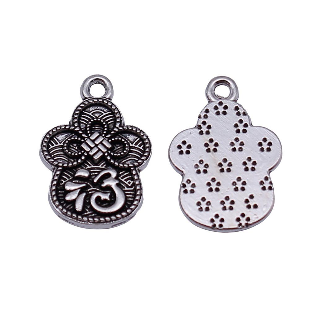 Chinese Knot Charms Antique Alloy Pendants For Traditional Lucky Jewelry