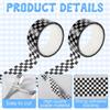 8 Rolls Plaid Washi Tapes, Black White Color Checkered Adhesive Masking Tape Classic Assorted Grid Decoration Stickers