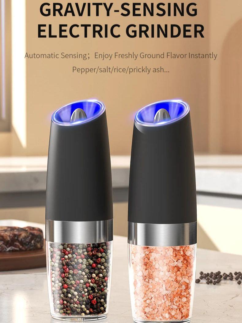 

Гравітаційна електрична млинка для перцю з нержавіючої сталі автоматичний гравітаційний вібратор морська сіль перець інструмент для подрібнення спецій