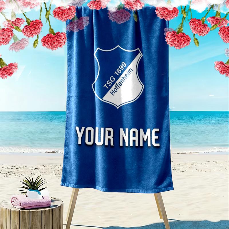 Custom Name Tsg Hoffenheim Print Beach Towel, Large Soft Quick Dry Towel for Beach Camping Swimming
