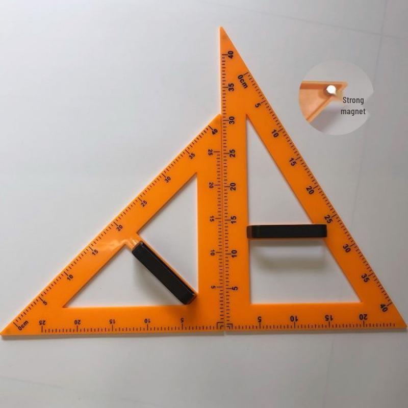 Magnetisches Lehrer-Set: Winkel, Lineal, Winkelmesser mit Griff