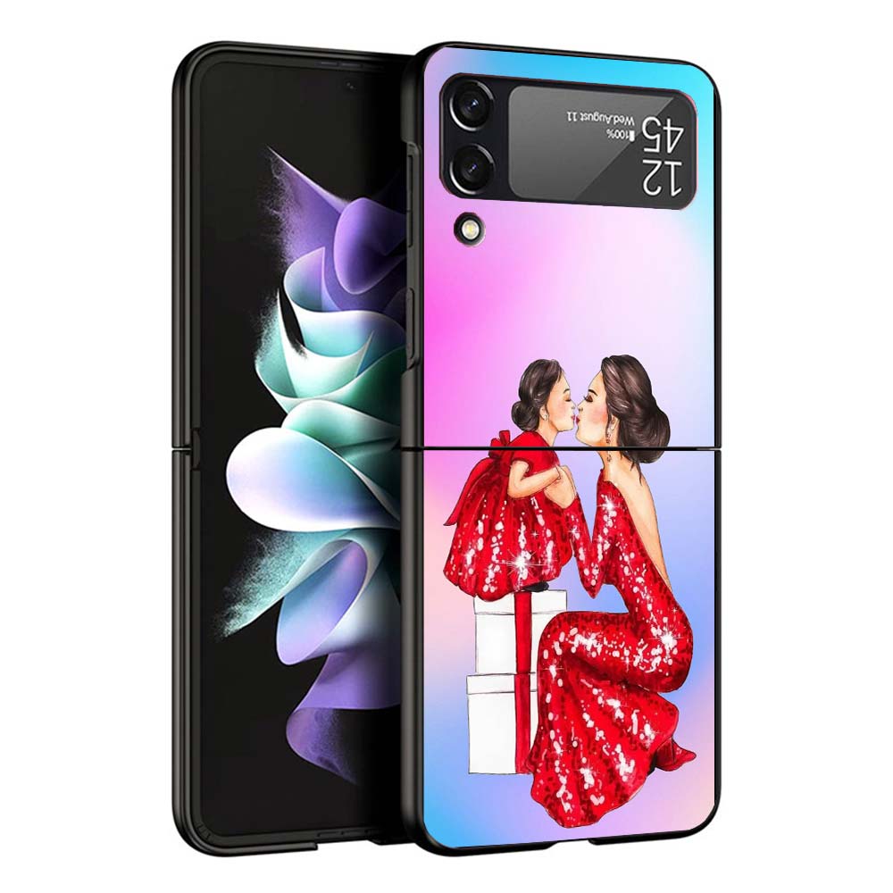 Woman Fashion Girl Super Mom Baby Phone Case For Samsung Galaxy Z Flip7 Flip6 5G Flip5 Flip4 Flip3 ZFlip 7 6 3 4 5 Shockproof Ba