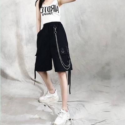 Cargo Shorts Women Summer Thin Five Point  Pants Fashion Casual Oversized Bottoms Vintage Hip Hop Overalls Streetwear Woman Clothes