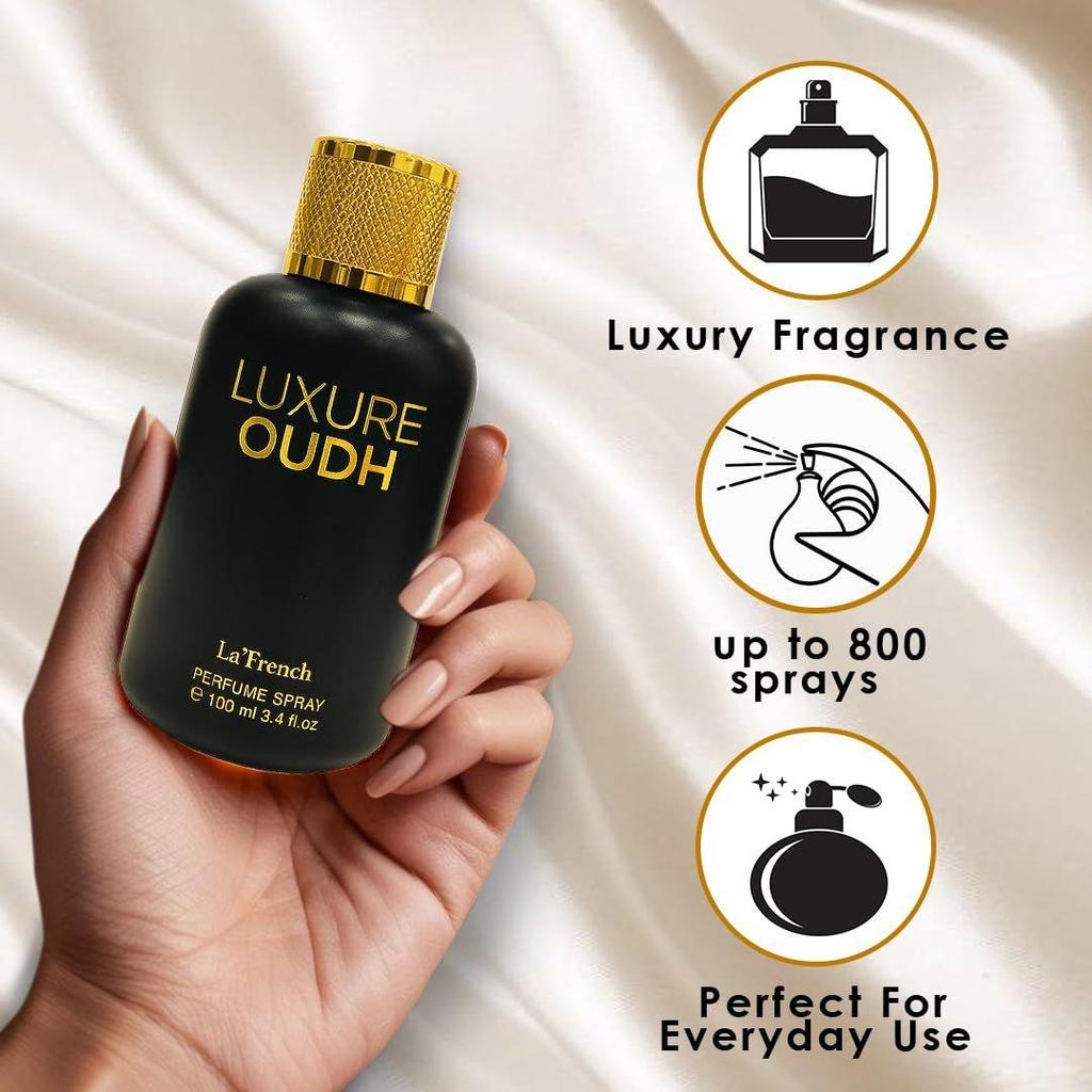 La French Luxure Oudh Parfüm für Damen & Herren Lang anhaltender Luxusduft, Ideales Geburtstagsgeschenkset, Bestes Parfüm mit ganztägigem Duft