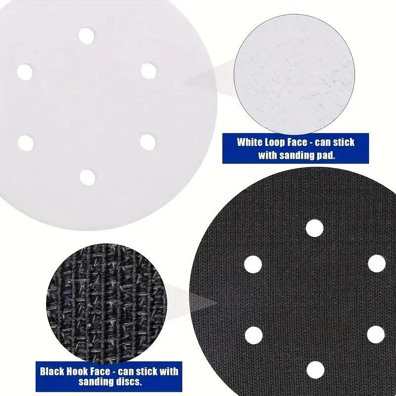 5pcs Interface Pad 6 Inch 6 Holes Hook and Loop Soft Sponge Cushion Buffer Pads for Sanding Disc 150mm Sander Pads