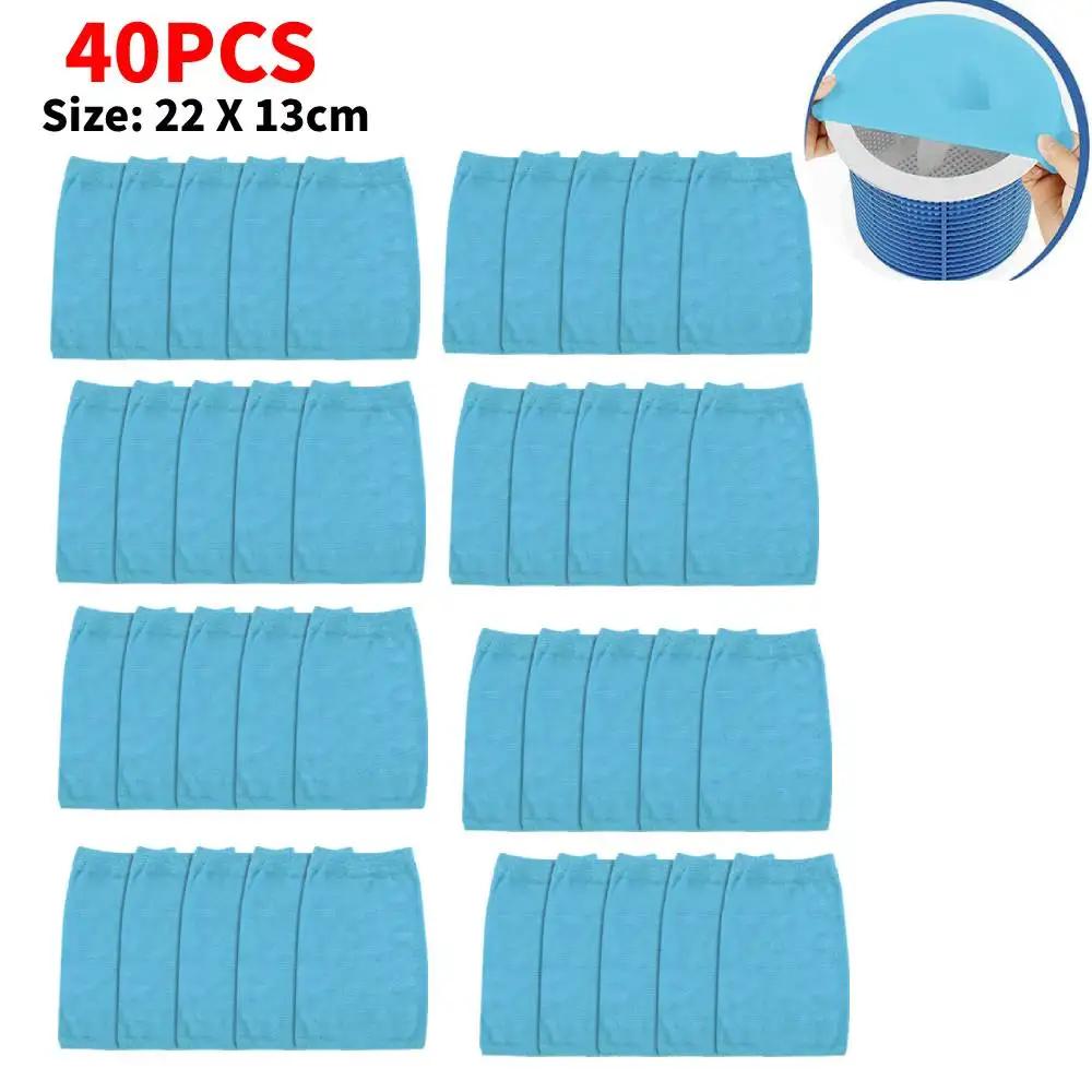 10/20/50/100pcs Filter Storage Pool Skimmer Socks Nylon Swimming Pool Filter Socks For Baskets Skimmers White Pool Supply