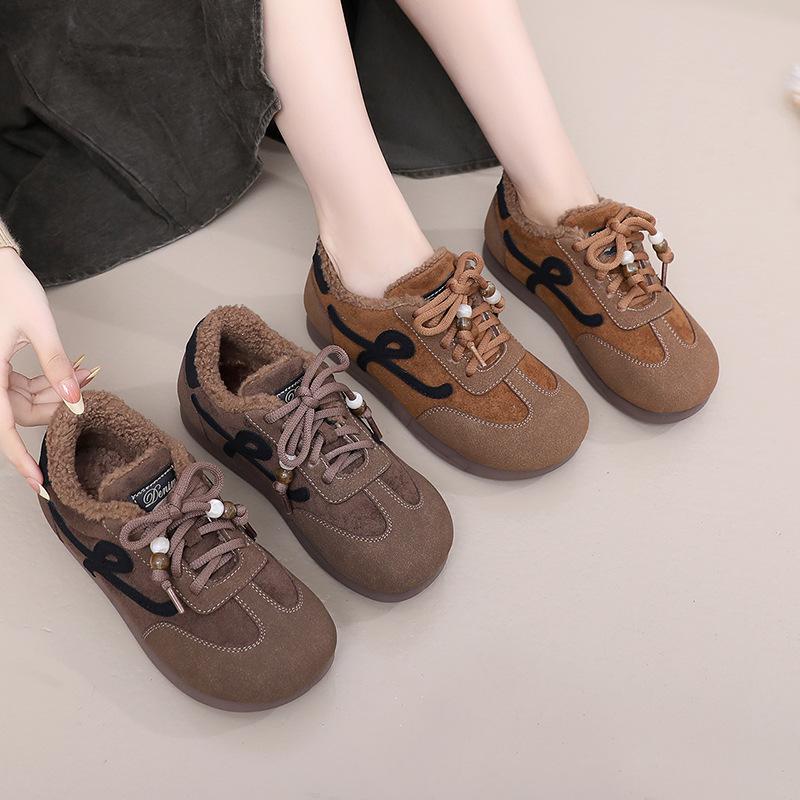 Boots women's 2025 new winter soft-soled non-slip warm flat shoes velvet versatile women's shoes boots