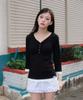 ROSEFRANTZ Shirring Button Layered Long Sleeve [Black]