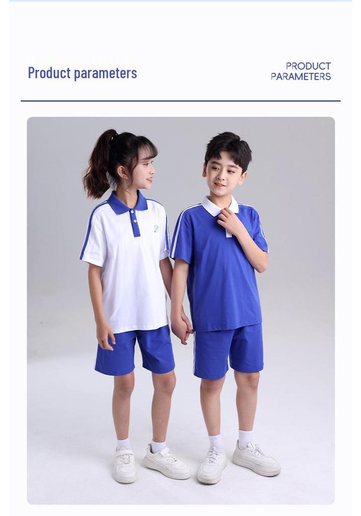 Shenzhen School Uniform Summer Sports Set: Combed Cotton Short Sleeve & Long Pants for Boys & Girls