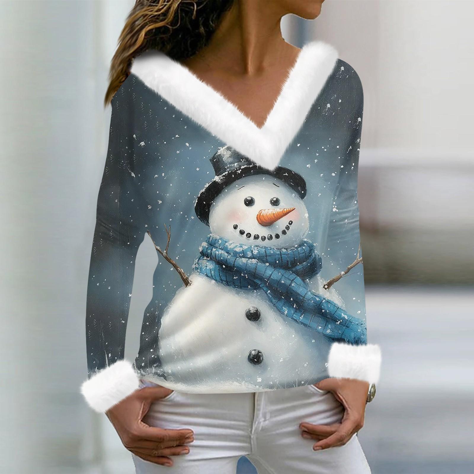 Женская футболка с рождественским принтом — фото 6