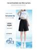 High-Waisted Tencel Linen Wide-Leg Shorts - Casual A-line Summer Style for Women