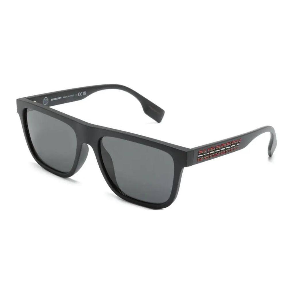 Burberry Temple Logo Acetate Irregular Sunglasses for Men In Black