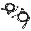 2pcs Set 180cm Kayak Canoe Paddle Leash Clip Stretchable Fishing Rod Tether Holder for Kayaking Surfing Black