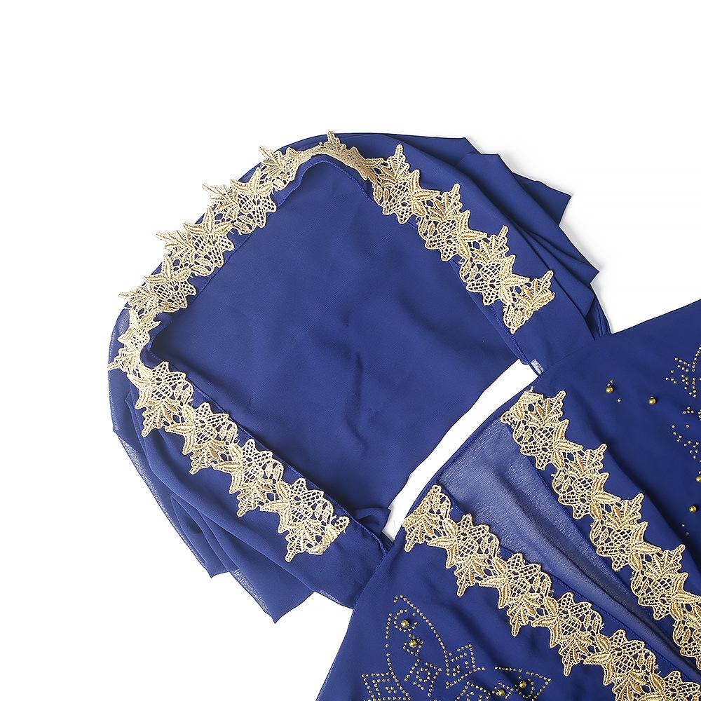 2023 Korálková výšivka Krajka S kapucí Muslimské šaty - Nadměrná velikost Africká dámská dlouhá róba