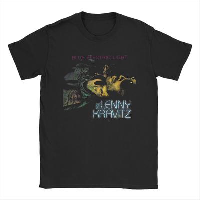 Koszulka Lenny Kravitz Blue Electric Light Męska Koszulki Bawełniane Nowość Piosenkarz Rockowy Okrągły Dekolt Krótki Rękaw T-Shirt Prezent Gadżety