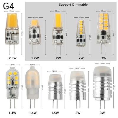 High Light LED MINI G4 AC DC 12 V 24 V, geringe Leistung, 1,2 W, 1,4 W, 1,5 W, 2 W, 3 W, Effizienz, ohne Stroboskopeffekt, für Kristallkronleuchter, Küche, Toilette