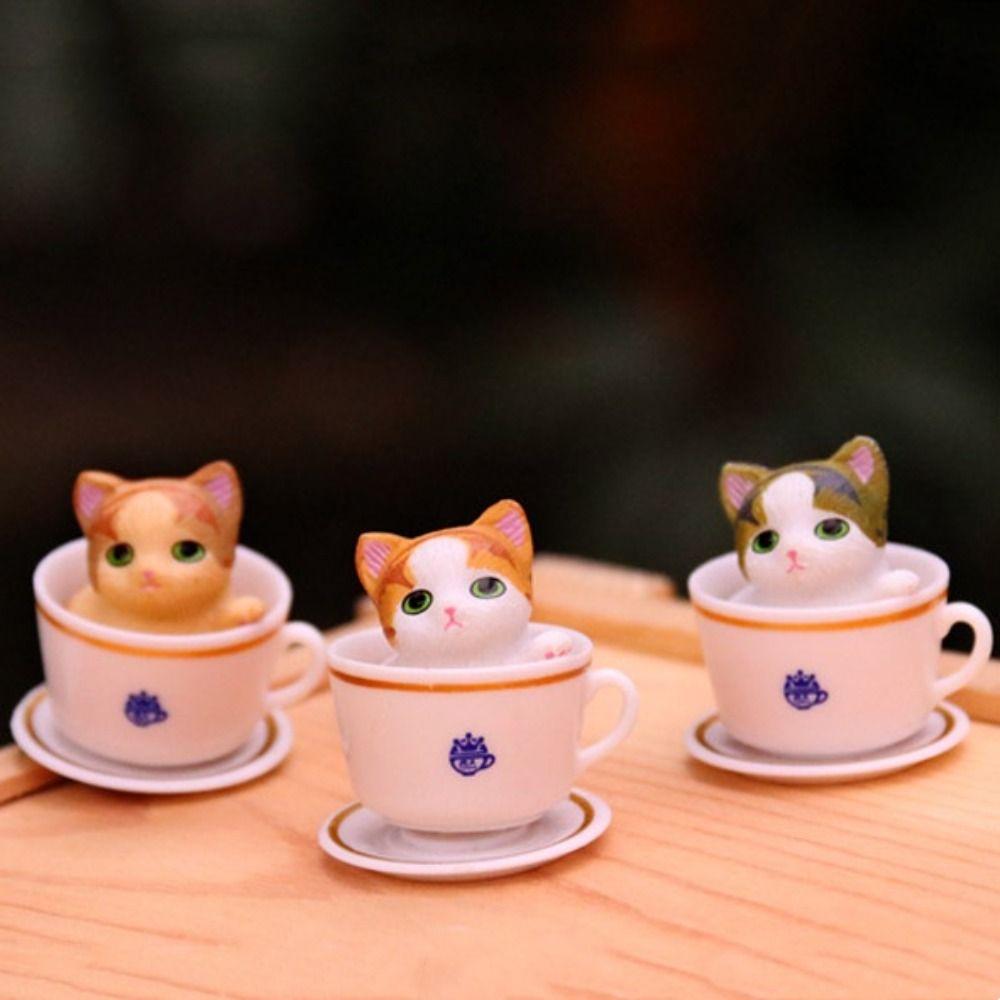 Puppy Kitten Dog Cat Figurines Gashapon Toys Miniature Dog Ornaments Garden Ornament