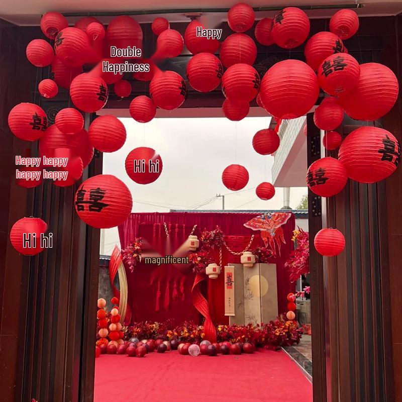 Rustic Courtyard Lantern Pendants for Tree Decoration - Wedding and New Home Outdoor Ornaments