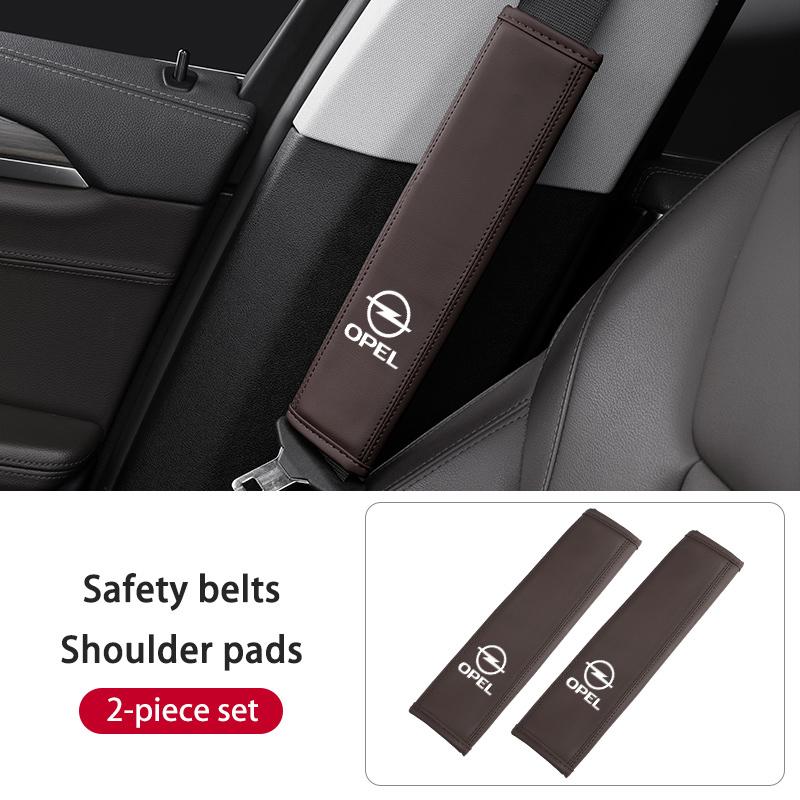 AAAYT1 For Opel Car Seat Belt Shoulder Rest Leather Anti-Scratch Comfort Protector Corsa Astra H G J Insignia Vectra Zafira Meriva